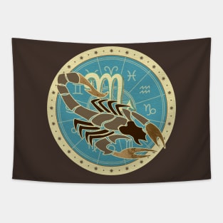 Vintage Scorpio Zodiac Art Tapestry