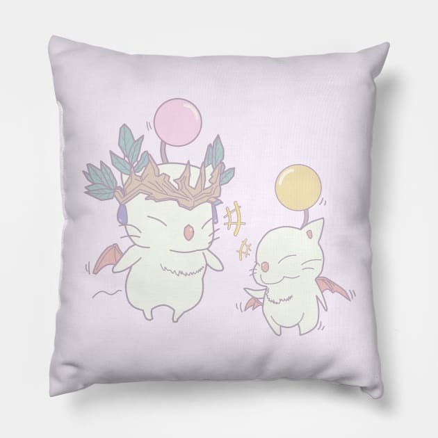 Chatty Moogles FFXIV Pillow by AshnoAlice