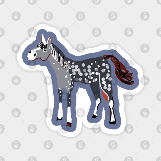 Blue Roan horse #1 Magnet by belettelepink