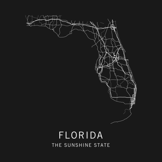 Florida State Road Map by ClarkStreetPress