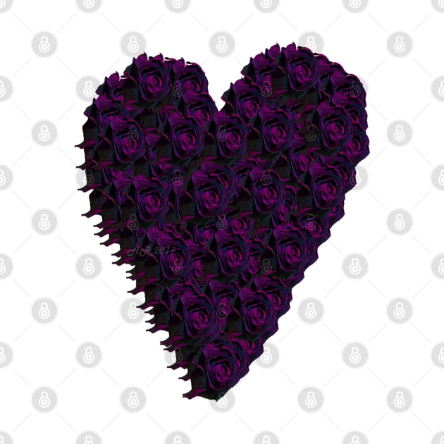 Purple Rose Heart by Not Meow Designs 