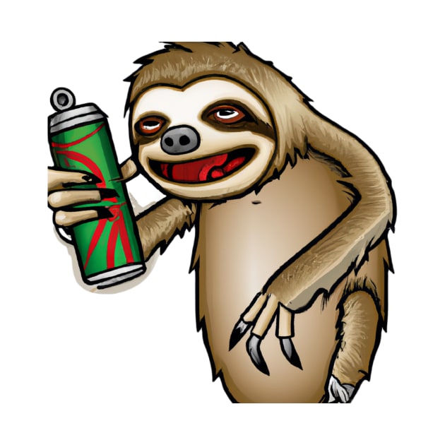 Sloth drinking energy drink by Best.Gifts.Gabriel