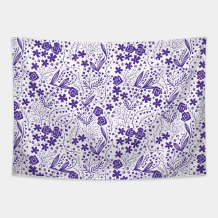 Light Purple Seamless Flower Pattern Tapestry