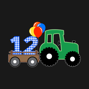 12 Year Old Green Farm Tractor Birthday Party Farmer T-Shirt