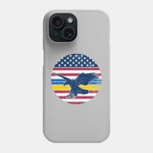 Ukraine and American Flag with Eagle Phone Case