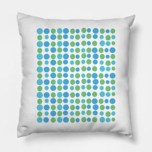 Blue Green Circles Modern Decorative Abstract Mosaic Pattern Pillow