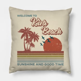 Kiva Beach Retro Sunset - Kiva Beach Pillow