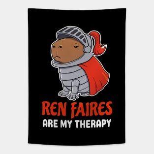 Ren Faires are my therapy cartoon Capybara Tapestry