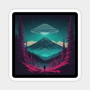 UFO Chronicles Podcast - UFO Glitch Artwork V1 Magnet