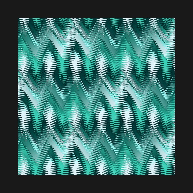 Aqua Green Wavy Abstract by KirstenStar 