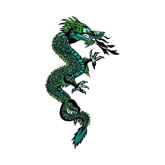 Chinese green dragon design by KaisPrints