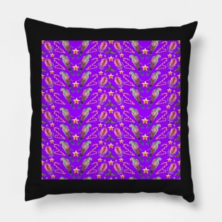 Australian Christmas - Rainbow Lorikeets and Bottlebrush Flowers Pillow