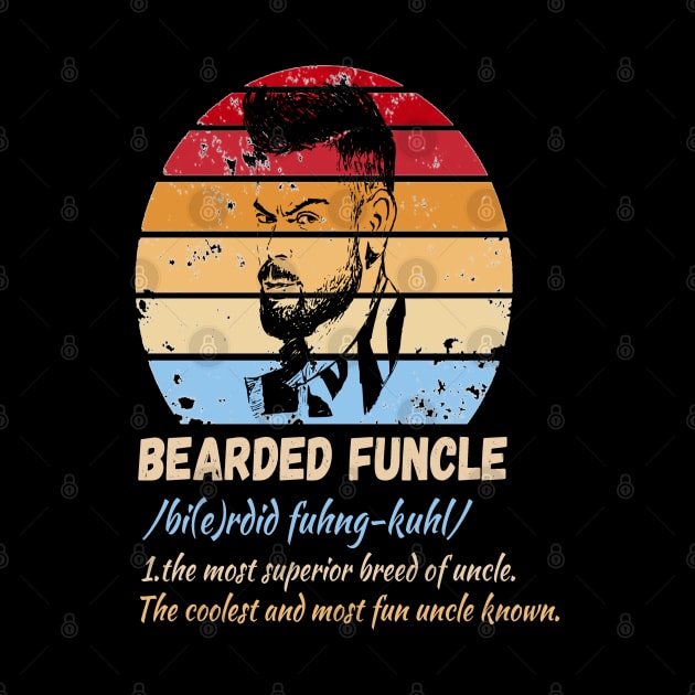 funny bearded funcle Definition Retro Sunset by JustBeSatisfied