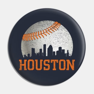 Vintage Houston Texas Skyline Baseball Pin