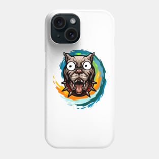 Funny Bulldog with Huge Bulging Eyes in a Spiral Phone Case