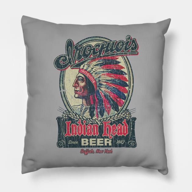 Iroquois Indian Head Beer 1842 Pillow by JCD666