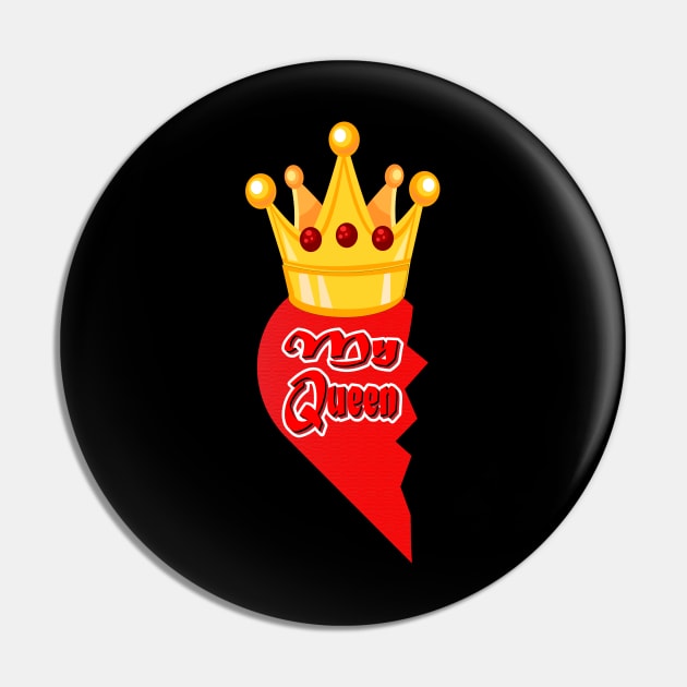 Queen & King Valentines Day for Her Pin by K0tK0tu