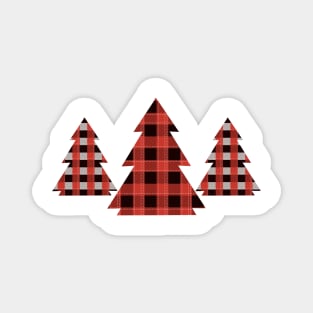 Buffalo Plaid Christmas Tree Design Magnet