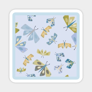 Moth Blue Pastel Colors Magnet