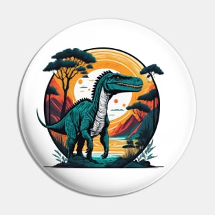 Dinosaur rounded color design Pin