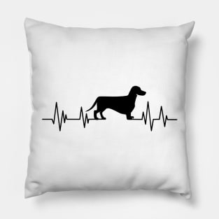 Dachshund Heartbeat wiener dog Heartbeat Silhouette badger dog Pillow