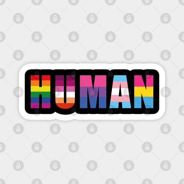 HUMAN LGBTQ Gay Lesbian Transgender Bisexual Pansexual Equally Magnet by BrightGift