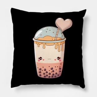 Valentine's day Bubble tea Couples boyfriend and girlfriend husband and wife lovers gift idea Pillow