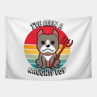 ive been a naughty boy - grey dog Tapestry