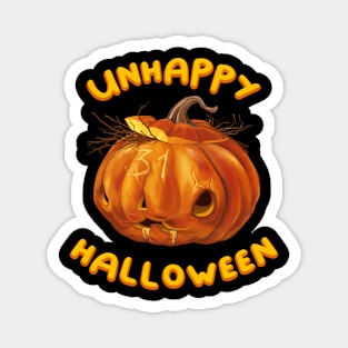Unhappy Halloween Dead Pumpkin Magnet