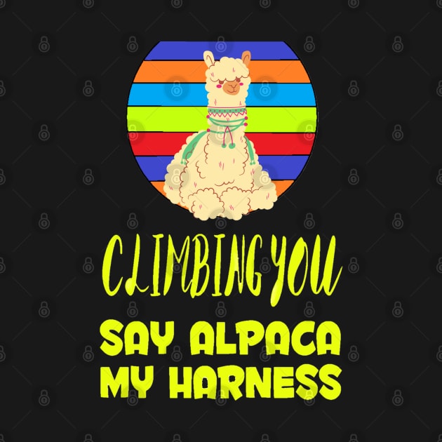 Llama Retro Style Alpaca Climbing by happy-printing