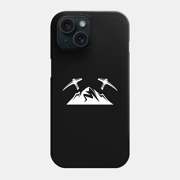 Mountains with pickaxe climber miner mining Phone Case by HBfunshirts