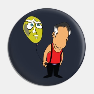 vintage. old man with a baloon. Pin