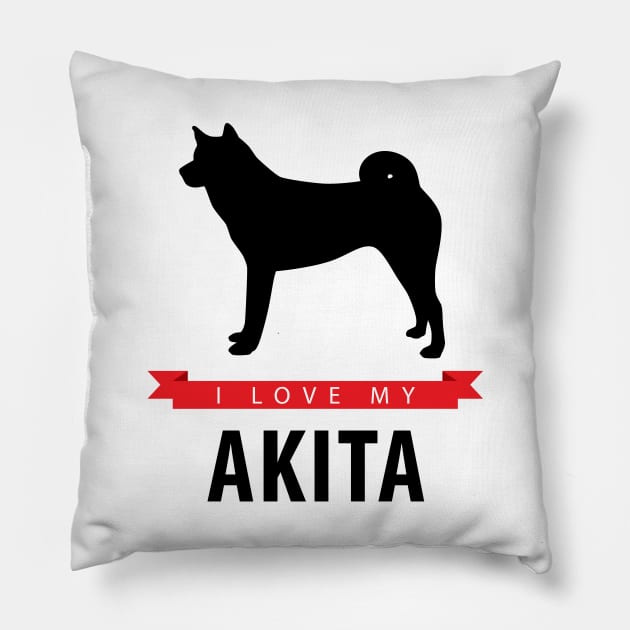 I Love My Akita Pillow by millersye