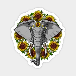 Elephant Sunflowers Magnet