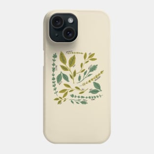 Green Herb Delight: A Pattern Featuring Basil, Thyme, Parsley, and Mint Phone Case