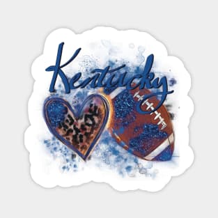 Love Kentucky Football Cheetah Heart Design Magnet