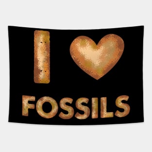 I Love Fossils - Prehistoric Dinosaur T-Shirt Tapestry