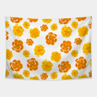 Yellow Watercolor Roses Pattern Tapestry