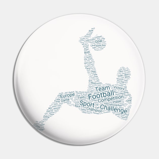 Football Footballer Silhouette Shape Text Word Cloud Pin by Cubebox