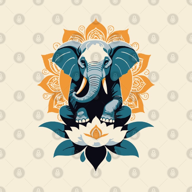 Ganesh Lotus Flower Mandala by mariasshop