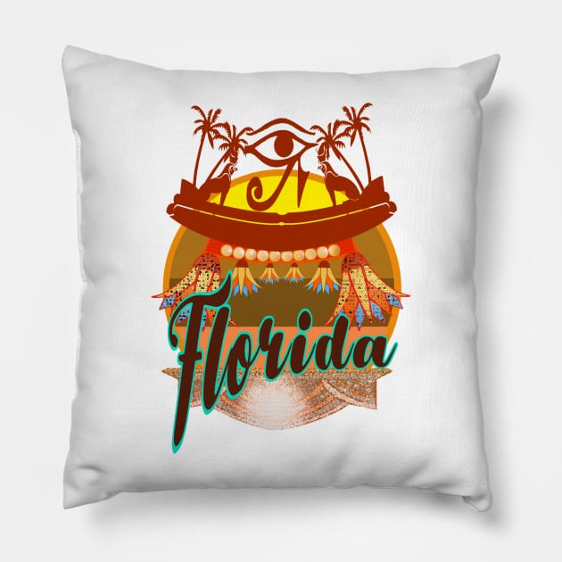 the bright sun with the eyes of Horus Pillow by siano