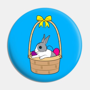 Cute Dutch Bunny in an Easter Basket Pin