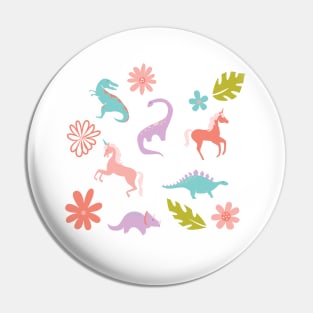 Dinosaurs + Unicorn - Light Pin