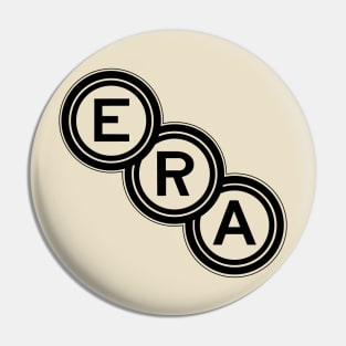 ERA (English Racing Automobiles) emblem (1933-1954) - black print - small emblem version (looks just right on old english white !) Pin