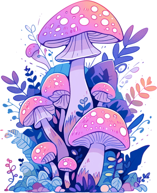 Pastel Cute Psychedelic Mushrooms Kids T-Shirt by DarkSideRunners