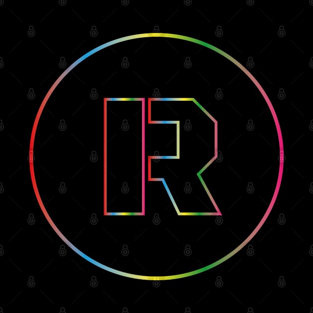 letter R colorful design by HB WOLF Arts