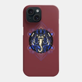 The Elephant king in blue Phone Case