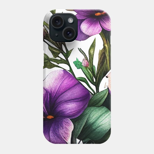 Purple Flowers Phone Case by Mixtgifts