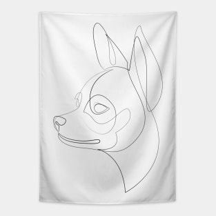 Chihuahua - one line drawing Tapestry