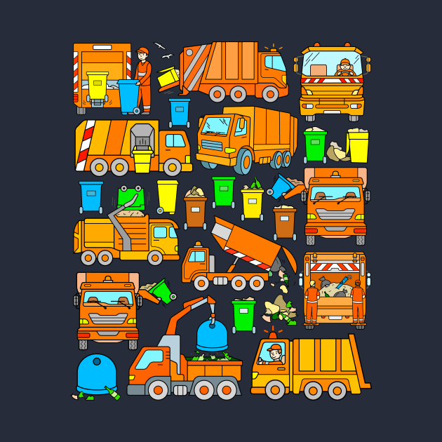 Trash Trucks Garbage Truck Rubbish Collection Vehicles by samshirts